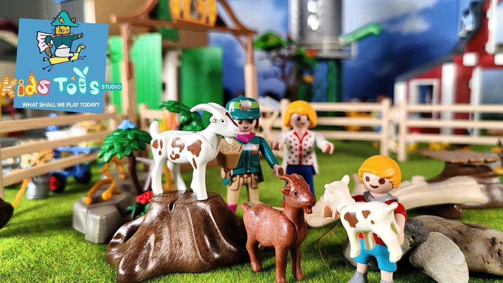 'Video thumbnail for Playmobil toy goat farm: making a petting zoo out of the barn and farm'