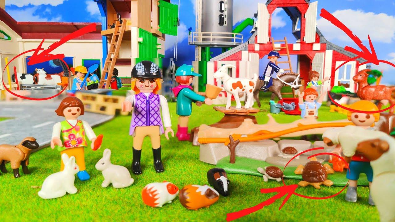 'Video thumbnail for Learning animal names in English with Playmobil Country toys for 2 year old toddlers'