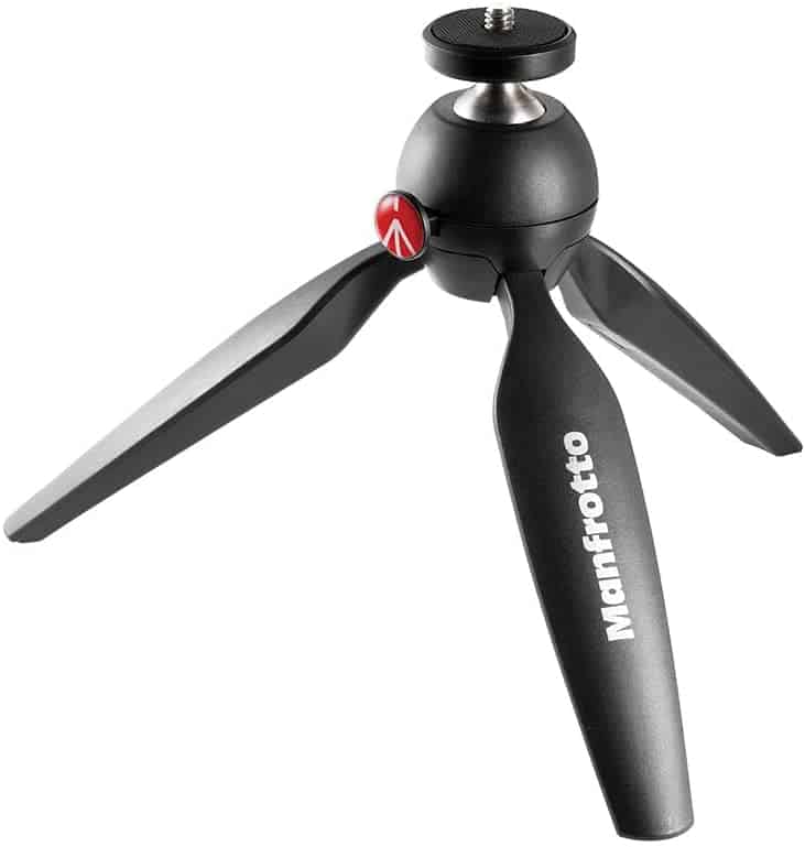 I-Manfrotto PIXI Mini Tripod, Emnyama (MTPIXI-B) yokwenza amavidiyo anyakazayo