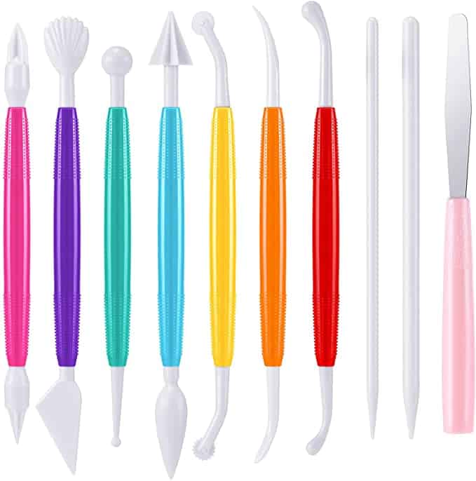 Clay tool kit for shaping and sculpting puppets- Outus 10 Pieces Plastic Clay Tools