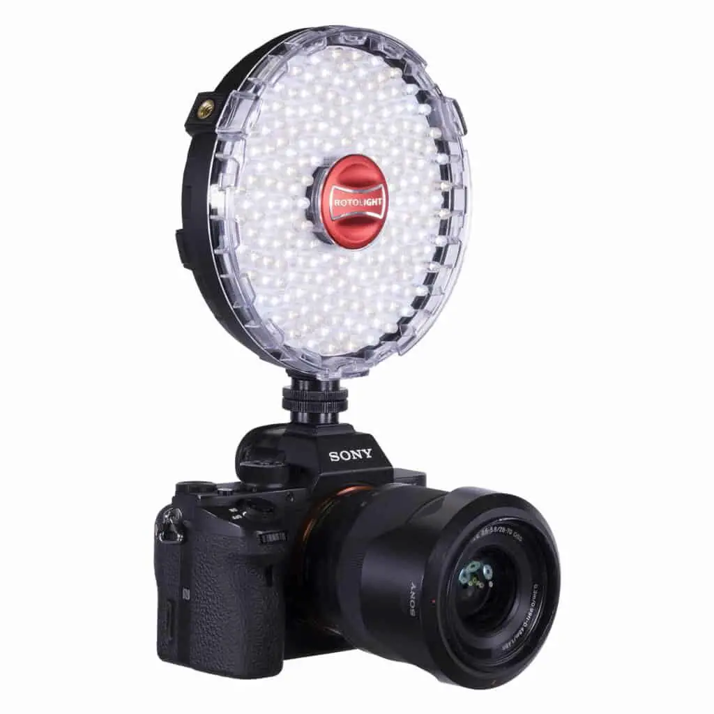 Rotolight NEO LED-lamp op camera