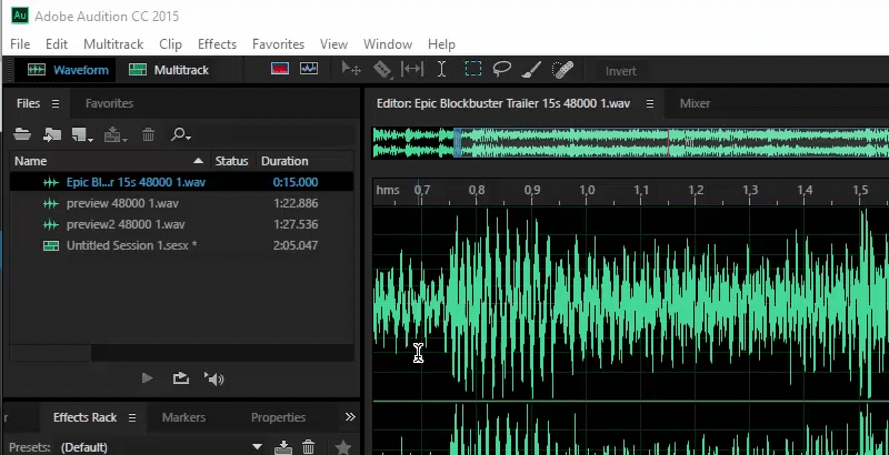 Sound Remover effect in adobe audition