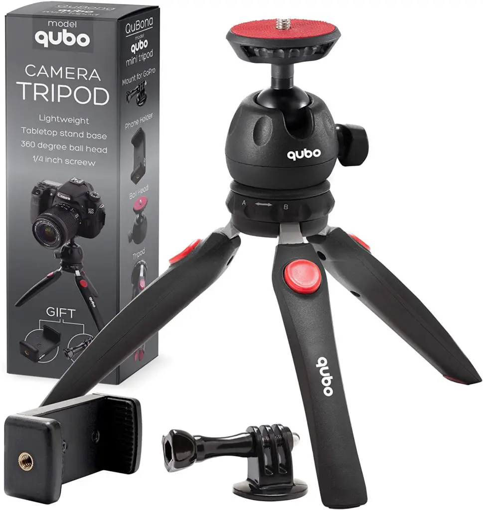 Li-tripod tse ntle ka ho fetisisa tsa mohala oa komporo bakeng sa motsamao oa ho emisa: qubo Mini